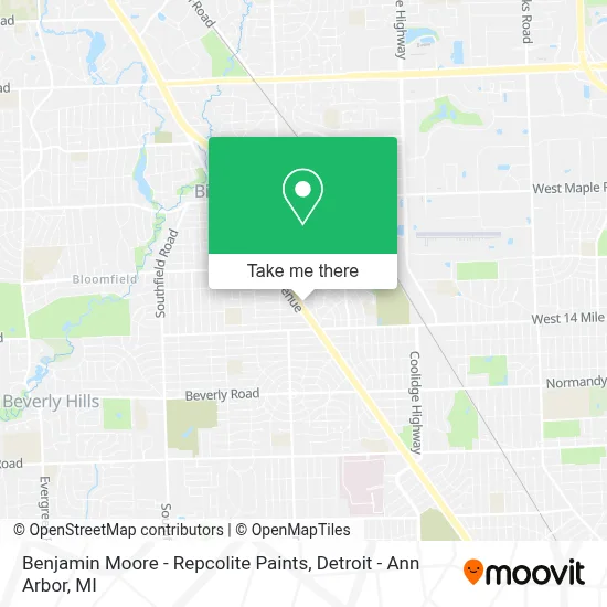 Benjamin Moore - Repcolite Paints map