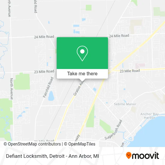 Defiant Locksmith map