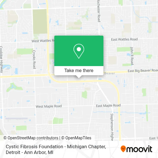 Cystic Fibrosis Foundation - Michigan Chapter map