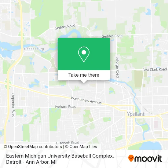 Eastern Michigan University Baseball Complex map
