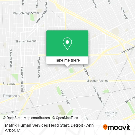 Matrix Human Services Head Start map