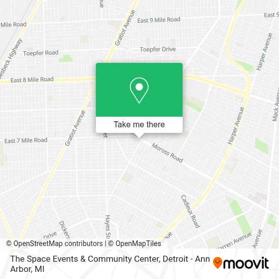 The Space Events & Community Center map