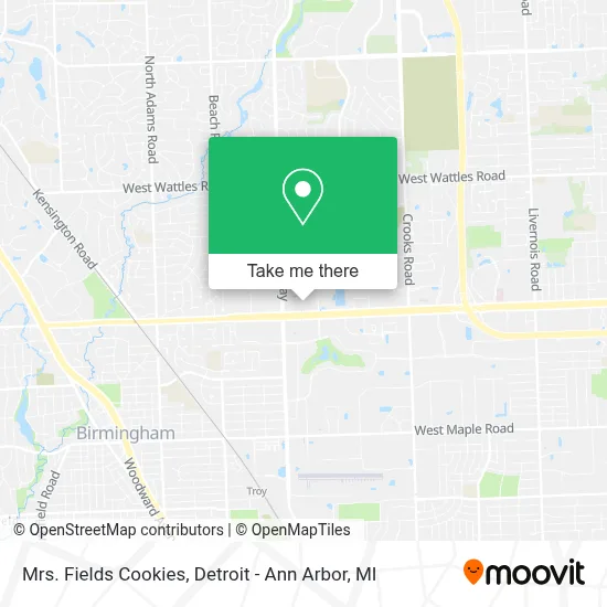 Mrs. Fields Cookies map