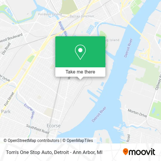 Tom's One Stop Auto map