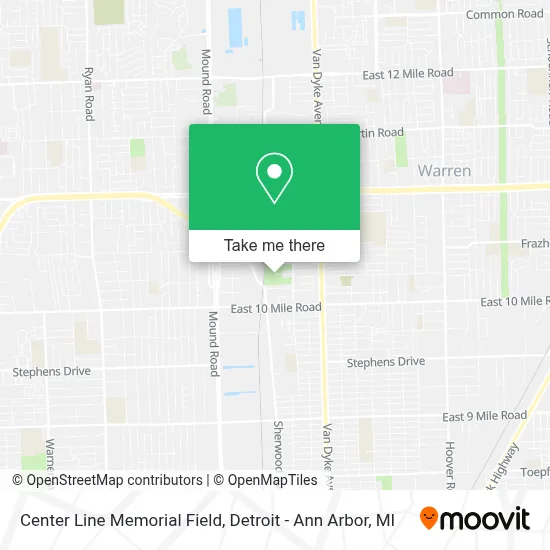 Center Line Memorial Field map