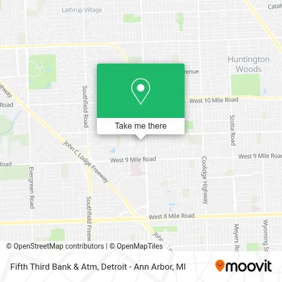 Fifth Third Bank & Atm map