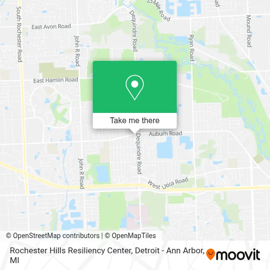 Rochester Hills Resiliency Center map