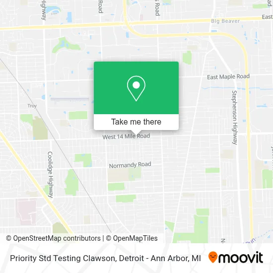 Priority Std Testing Clawson map
