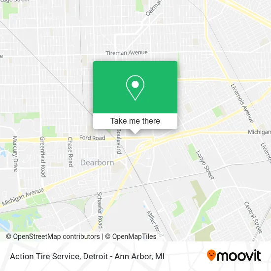 Action Tire Service map