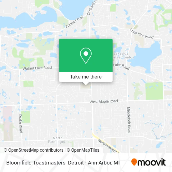 Bloomfield Toastmasters map
