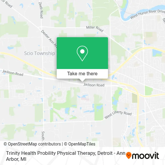 Trinity Health Probility Physical Therapy map