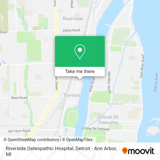 Riverside Osteopathic Hospital map