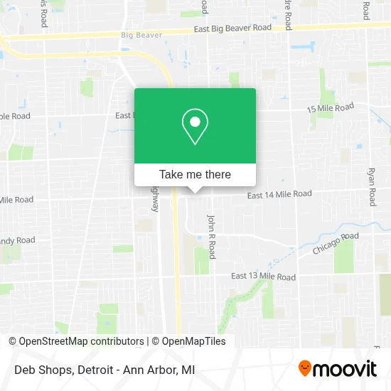 Deb Shops map
