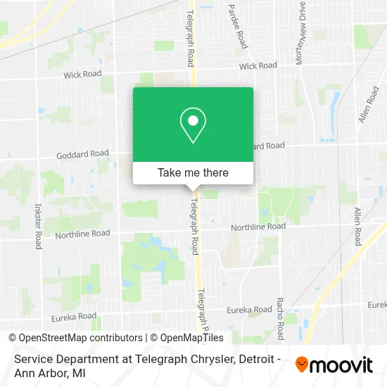 Service Department at Telegraph Chrysler map