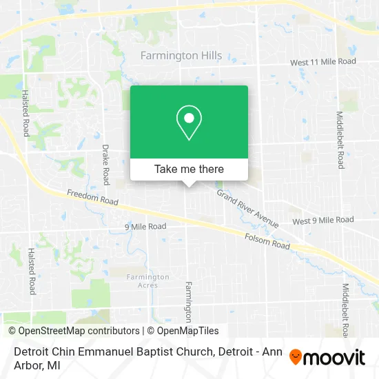 Detroit Chin Emmanuel Baptist Church map