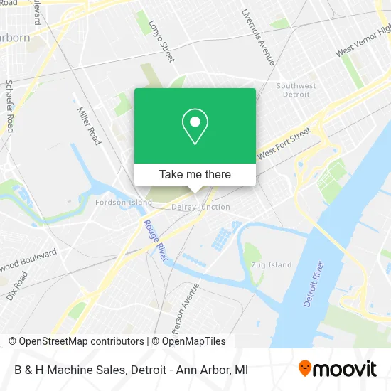 B & H Machine Sales map