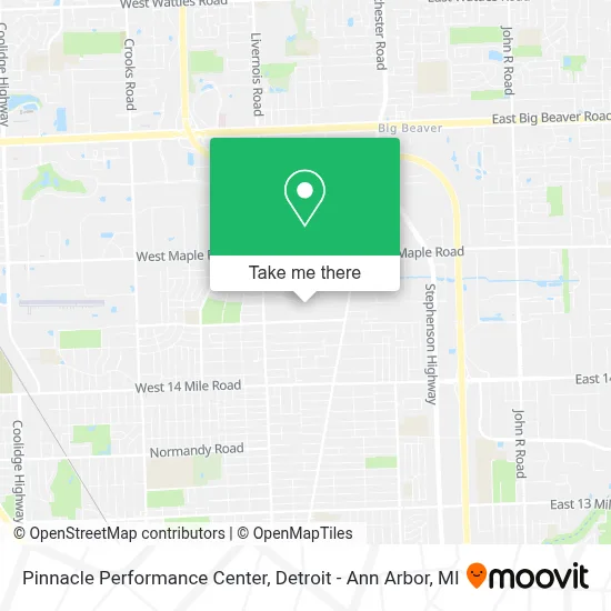 Pinnacle Performance Center map