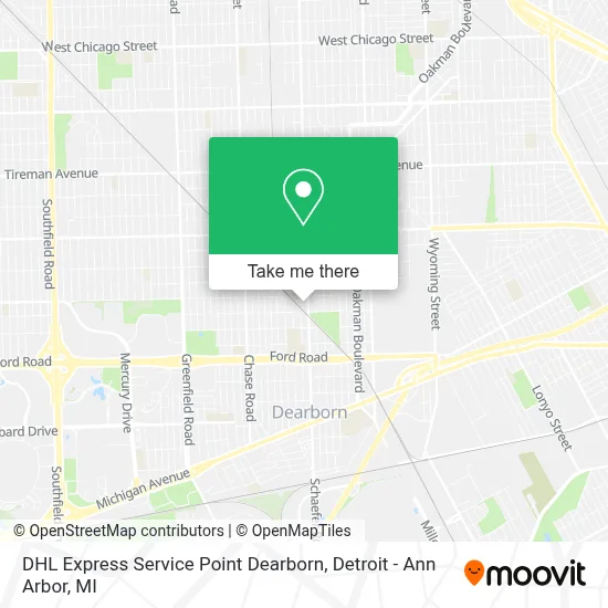 DHL Express Service Point Dearborn map