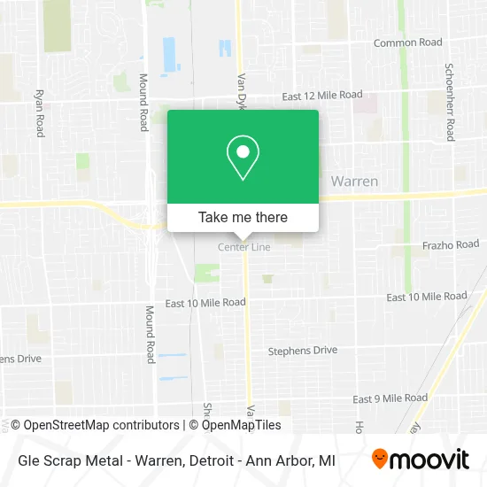 Gle Scrap Metal - Warren map