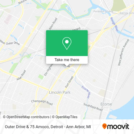 Outer Drive & 75 Amoco map