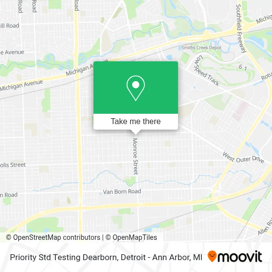 Priority Std Testing Dearborn map