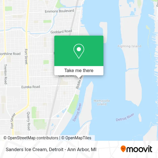 Sanders Ice Cream map