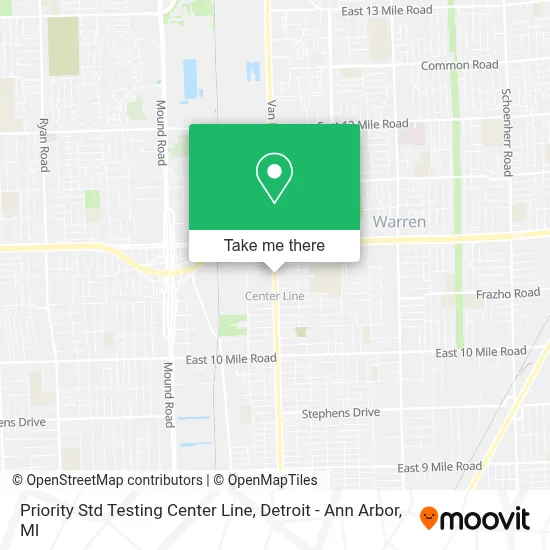 Priority Std Testing Center Line map