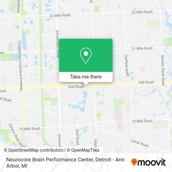 Neurocore Brain Performance Center map