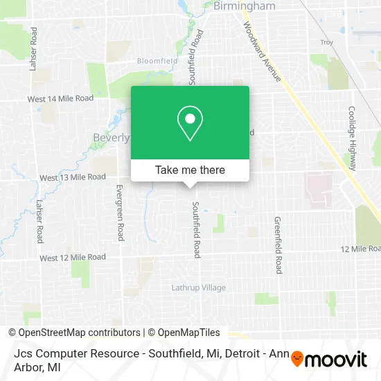 Jcs Computer Resource - Southfield, Mi map