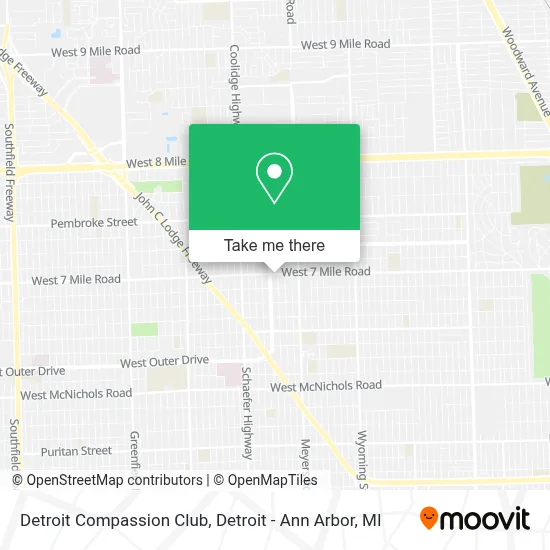 Detroit Compassion Club map