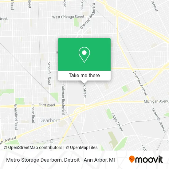 Metro Storage Dearborn map