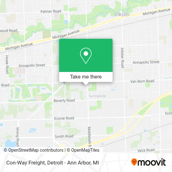 Con-Way Freight map