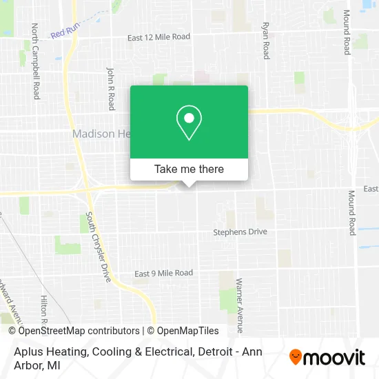 Aplus Heating, Cooling & Electrical map