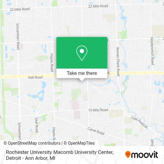 Rochester University Macomb University Center map