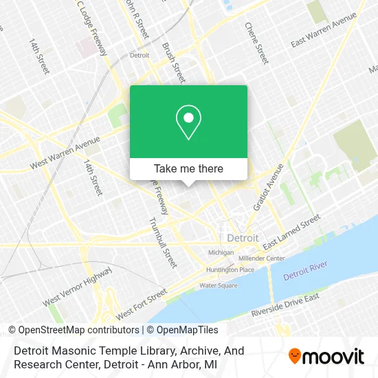 Detroit Masonic Temple Library, Archive, And Research Center map