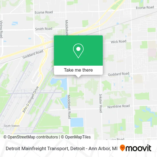 Detroit Mainfreight Transport map