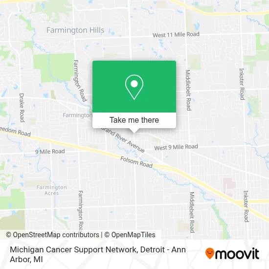 Michigan Cancer Support Network map