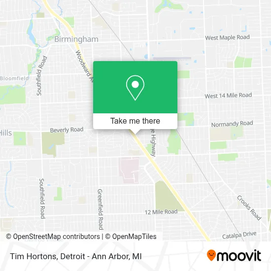 Tim Hortons map