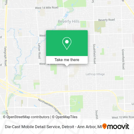 Die-Cast Mobile Detail Service map