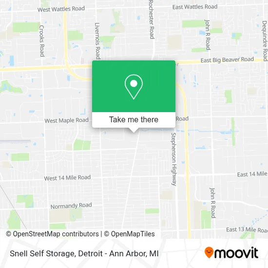 Snell Self Storage map