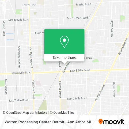 Warren Processing Center map