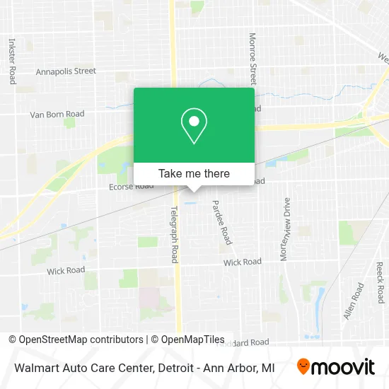 Walmart Auto Care Center map
