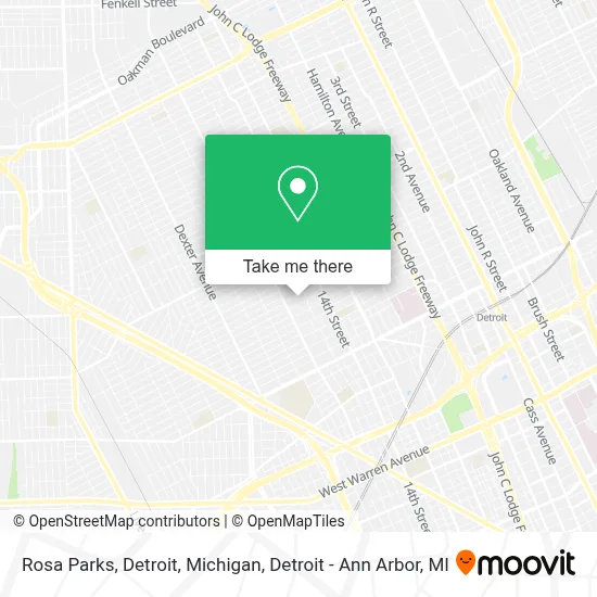 Rosa Parks, Detroit, Michigan map