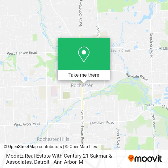 Modetz Real Estate With Century 21 Sakmar & Associates map