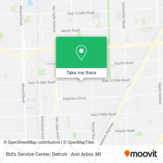 Bid's Service Center map