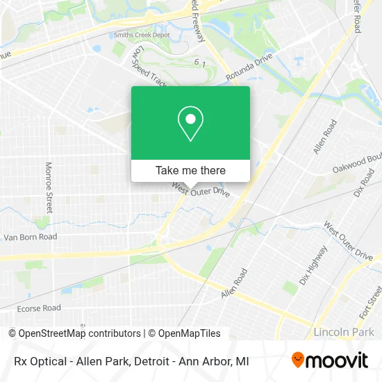 Rx Optical - Allen Park map