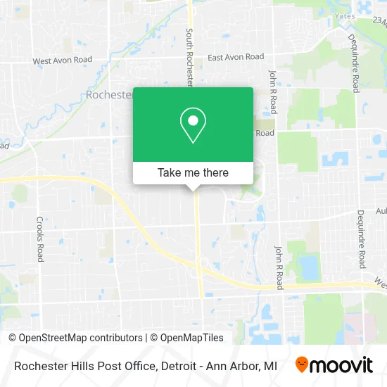 Rochester Hills Post Office map