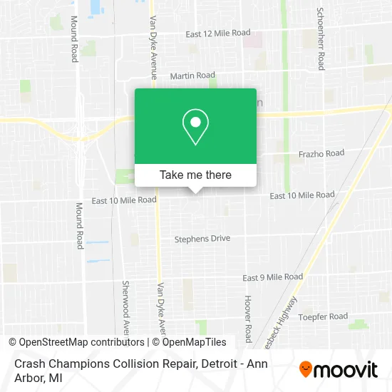 Crash Champions Collision Repair map