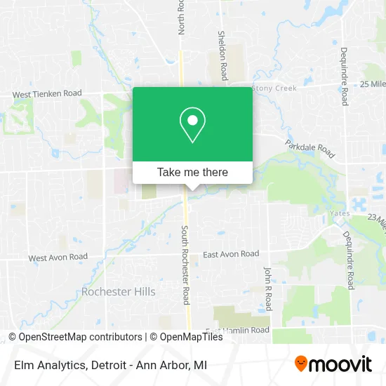 Elm Analytics map