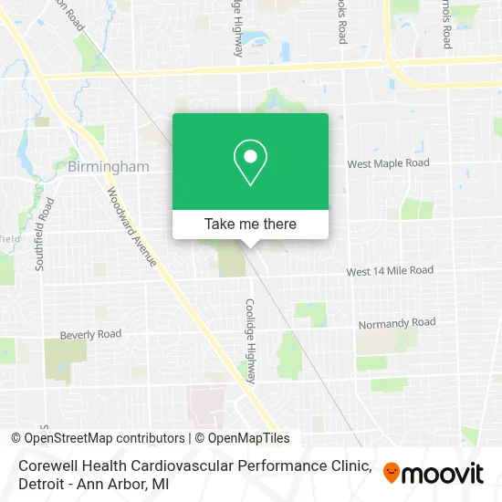 Corewell Health Cardiovascular Performance Clinic map